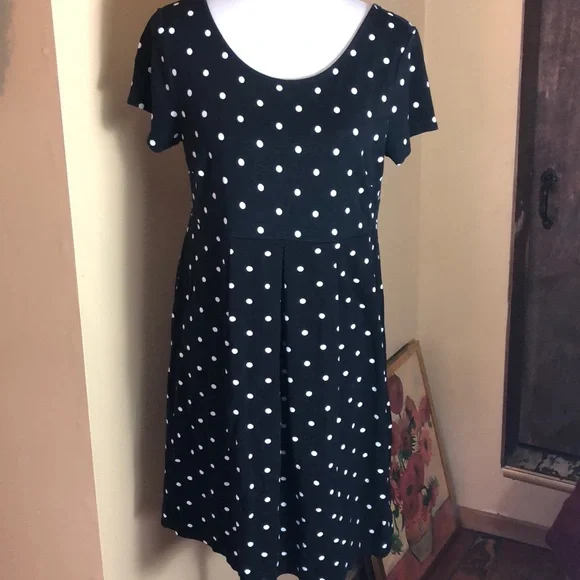 blue and white polka dot maternity dress Angel Maternity Polka Dot Maternity/Nursing Dress main image 1
